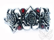 Heart and Rose Cuff Bracelet