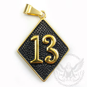 Diamond 13 Pendant - Black and Gold