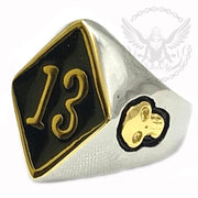 Diamond 13 Ring - Black and Gold