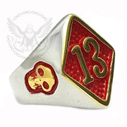 Diamond 13 Ring - Red and Gold