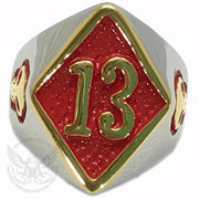 Diamond 13 Ring - Red and Gold