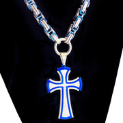 Cross - Blue and Silver