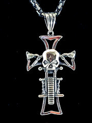 Motorcycle Cross with Skull and chain