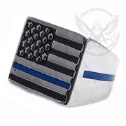 Flag Ring with Blue Line