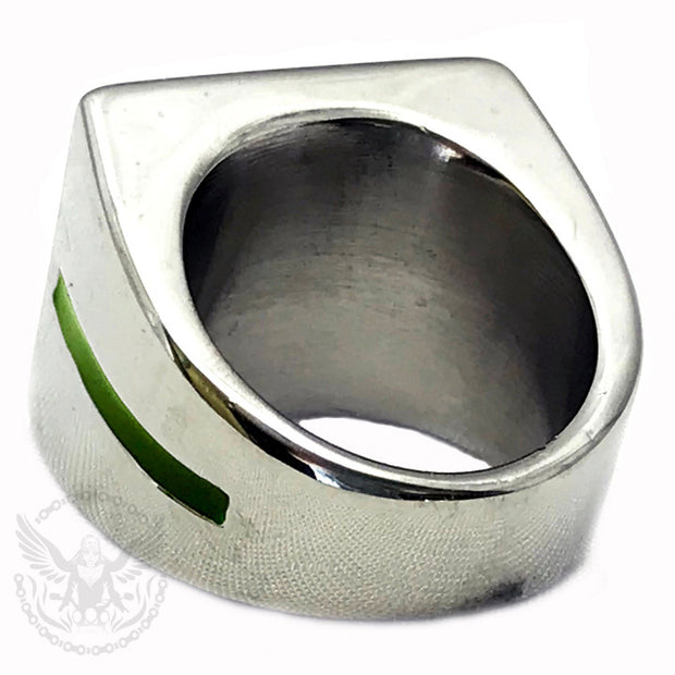 Flag Ring with Green Line