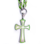 Cross - Green and Silver