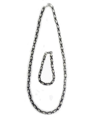Copy of Mechanic Chain Necklace - Silver and Black with Crystals