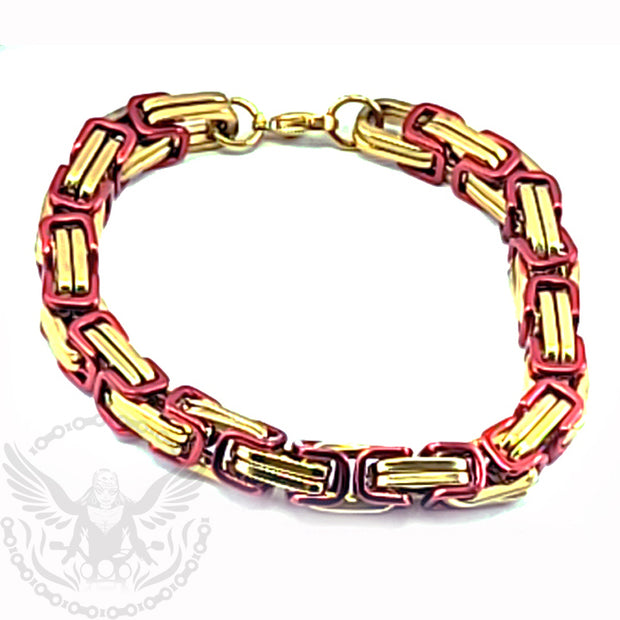 Mechanic Chain Bracelet - Red and Gold