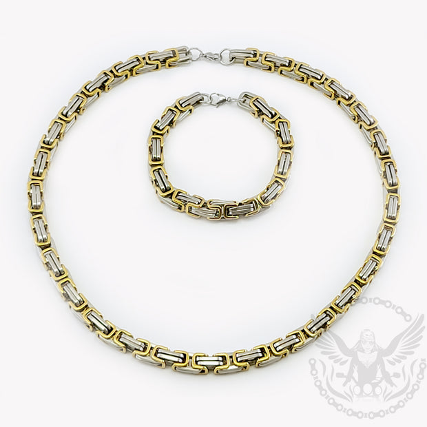 Mechanic Chain Necklace - Silver and Gold